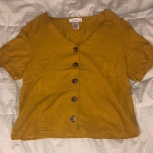 Yellow Button-Up Top